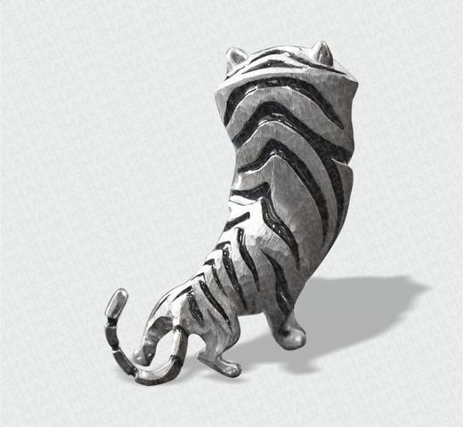 Tigerfigur, silberfarben 4